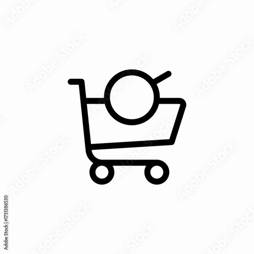 shopping cart search icon sign vector