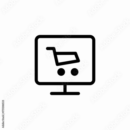 shopping screen icon sign vector