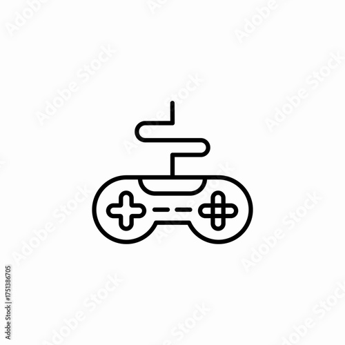 wired gaming controller icon sign vector