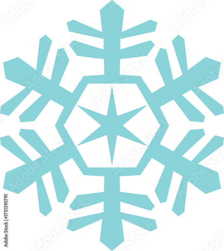 Blue geometric snowflake with star center