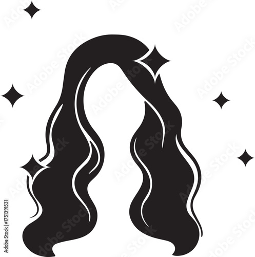 Vector illustration of glamorous and shiny wavy hair
