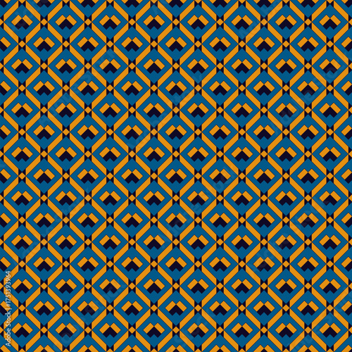 Diamond grid seamless pattern. Ethnic, tribal surface print. Geometric ornament. Repeated rhombuses background. Ornamental folk wallpaper. Geo vector abstract illustration