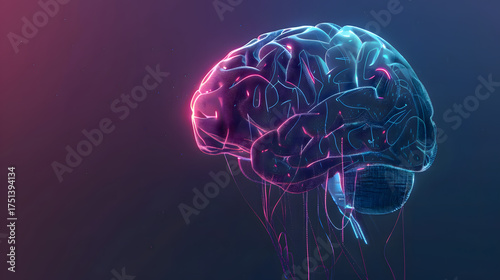 AI Neural Network Brain Glow illustration.