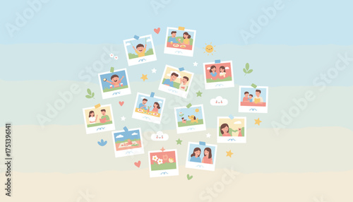 Happy family and friend memories collage showcasing joyful moments and togetherness