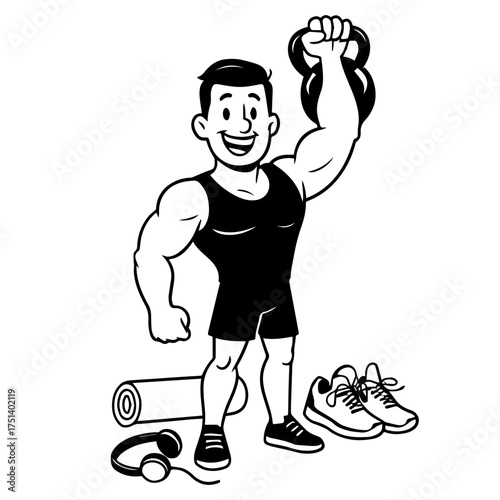 young man exercising