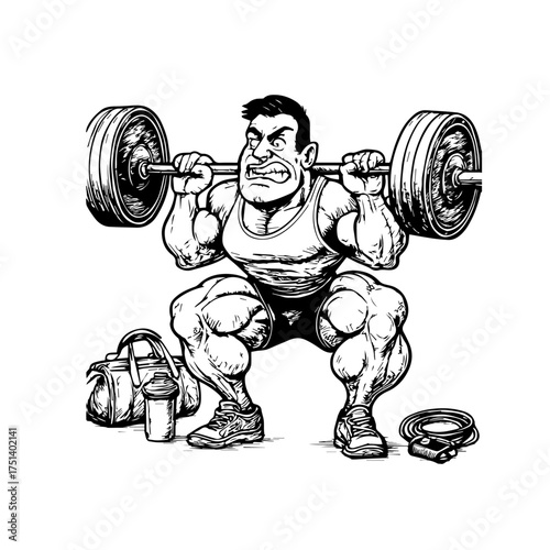 man lifting weights