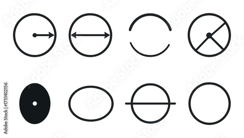 Monochrome geometric circle patterns on black background