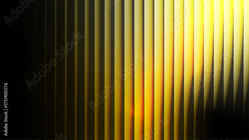 Abstract yellow gold color glossy strips fractal glass gradient texture for modern futuristic technology backgrounds, banners, posters, presentations. Vector graphic design element.