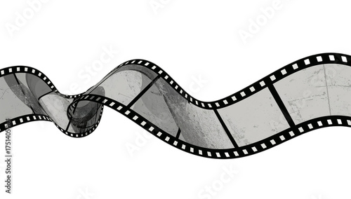 Film Reel Illustration A Wavy Strip of Film with Detailed Frames, Perfect for Cinema Concepts