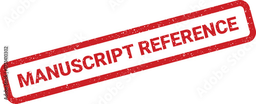 A distinctive red rectangular grunge stamp with MANUSCRIPT REFERENCE text, useful for citing sources or materials