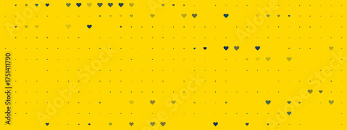 Vibrant Yellow Background Featuring Small Black Heart Patterns for Creative Digital Projects