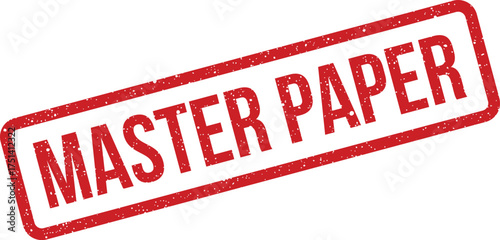 A rectangular red rubber stamp displaying the phrase Master Paper signifying an original document