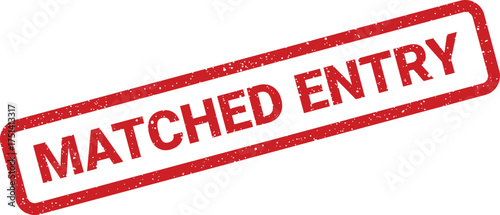 A red textured rectangle stamp displaying Matched Entry indicating a successful data record synchronization