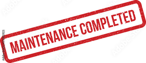 A textured rubber stamp mark signaling successful conclusion of essential upkeep or service tasks