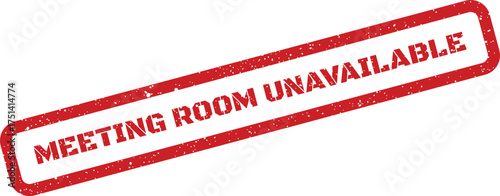 Bold red vector stamp clearly indicating a specific meeting room is currently unavailable