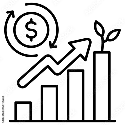 Sustainable Growth Outline Icon