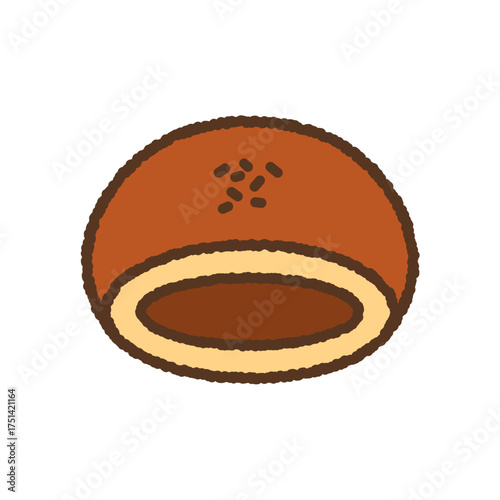 手書き風のアイコン　あんぱん