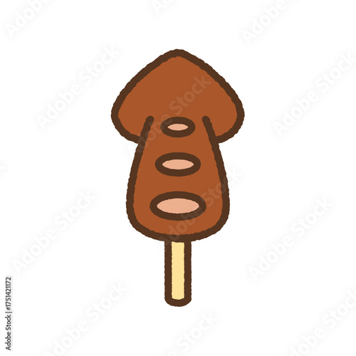 手書き風のアイコン　イカ串