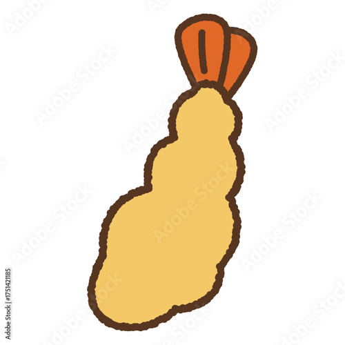 手書き風のアイコン　エビフライ