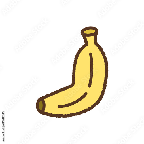 手書き風のアイコン　1本のバナナ