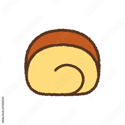 手書き風のアイコン　ロールケーキ