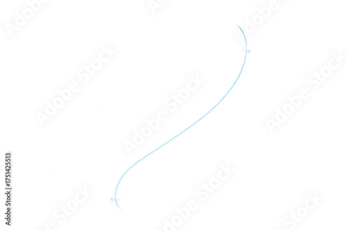 Light blue curving line graphic on transparent background representing flow, path, connection, and movement