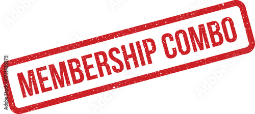 Distressed rubber stamp effect with text MEMBERSHIP COMBO presented on a white isolated background