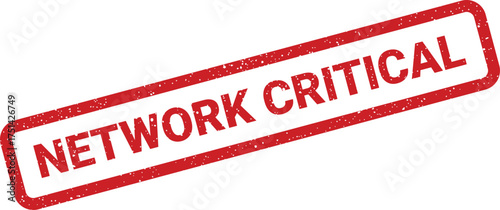 Distressed rubber stamp graphic with the bold phrase network critical signifying an urgent system status