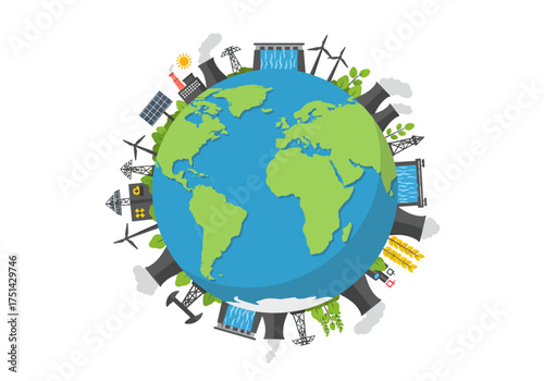 Earth with Renewable Energy Sources for Sustainable Future
