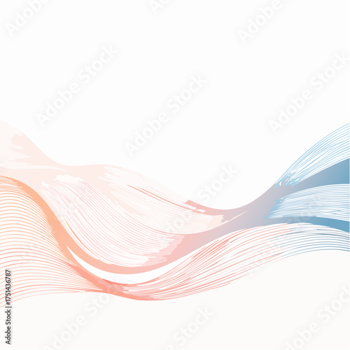 Abstract flowing wave background with red and blue color tones