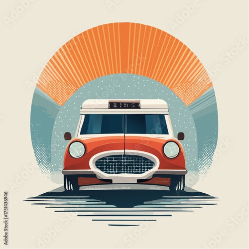 Retro Van on Road