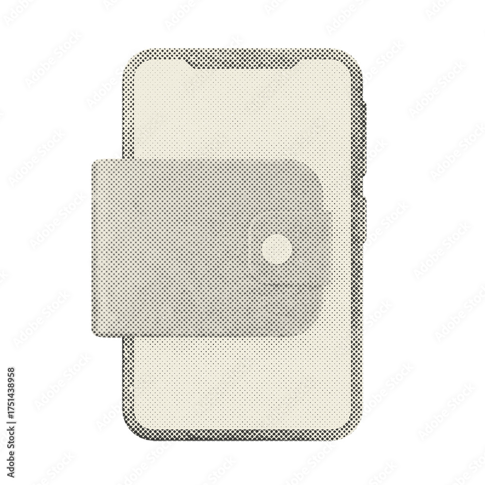 Naklejka premium 3d smartphone icon halftone style