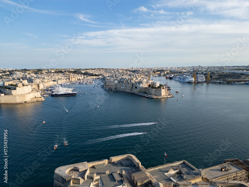 Fort St. Angelo, Birgu, Malta - aerial drone view