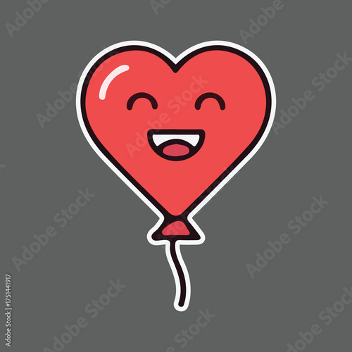 Smiling Heart Balloon Illustration