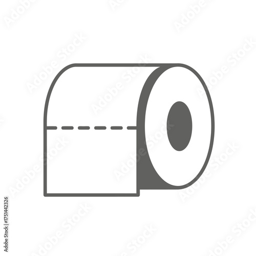 Toilet paper roll isolated on white background for hygiene and sanitation