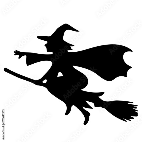 Witch Casting Spell While Flying