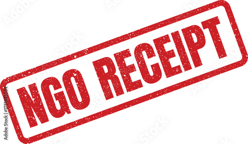 Red grunge textured rubber stamp illustration with the text NGO RECEIPT for official documentation purposes