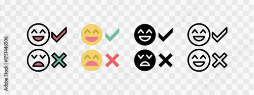 Emotion review icon set, suitable for feedback and review concepts.