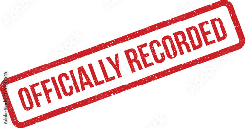 Textured official stamp signifying formal recording of data or an event for archival and documentation purposes