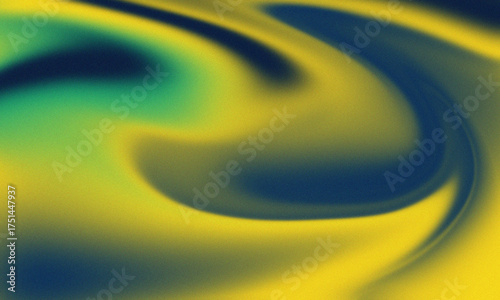 An abstract swirl of yellow, green, and blue colors creating a visually dynamic pattern