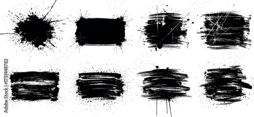 Ink and Paint Splatters Artistic Grunge Textures for Creative Design