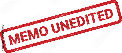 Textured red rubber stamp print showing the word UNEDITED inside a rectangular box, for original content