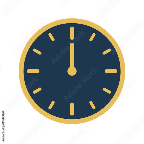 Midnight strikes on stylish clock face time is of the essence