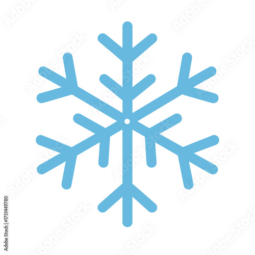 Elegant snowflake icon symbolizing winter and cold season perfection