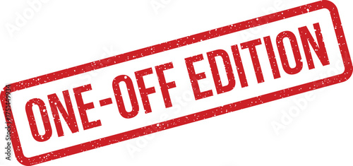 Vintage distressed rubber stamp indicating One Off Edition status for collectors items and limited series releases