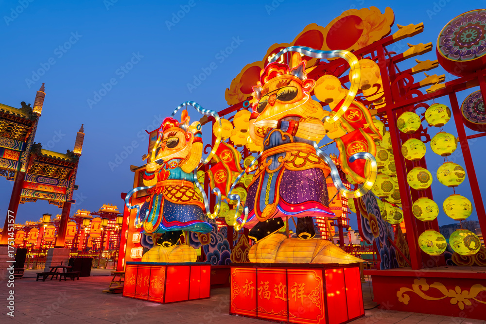 Fototapeta premium Chinese festive lantern at night