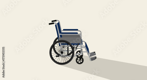 Wheelchair Illustration Symbol of Mobility, Accessibility and Independence with a Focus on Assistance
