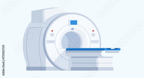 Medical MRI Scanner Detailed Vector Illustration for Diagnostic Imaging and Healthcare Technology