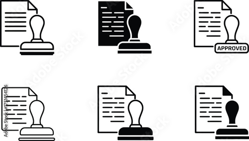 Document Stamping Icons: Approved, Rejected, and Pending Status