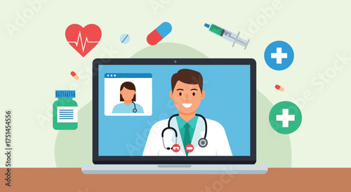 Online Doctor Consultation Via Laptop Telemedicine Service for Remote Healthcare